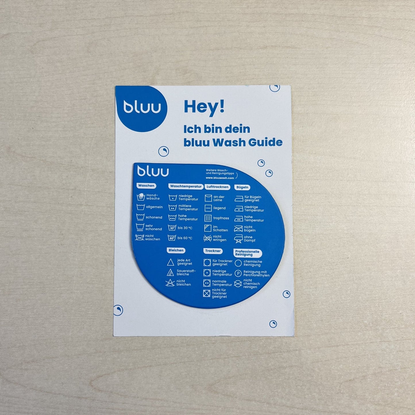 bluu Wash Guide – Magnet mit Waschsymbolen