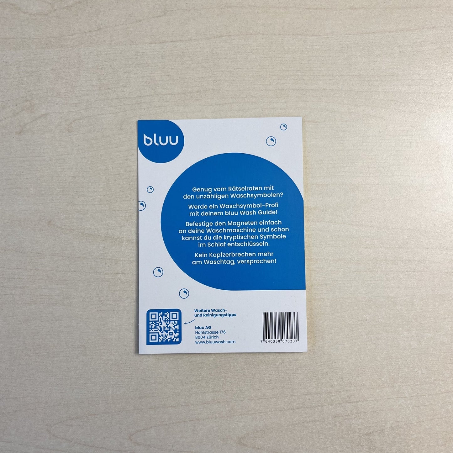 bluu Wash Guide – Magnet mit Waschsymbolen