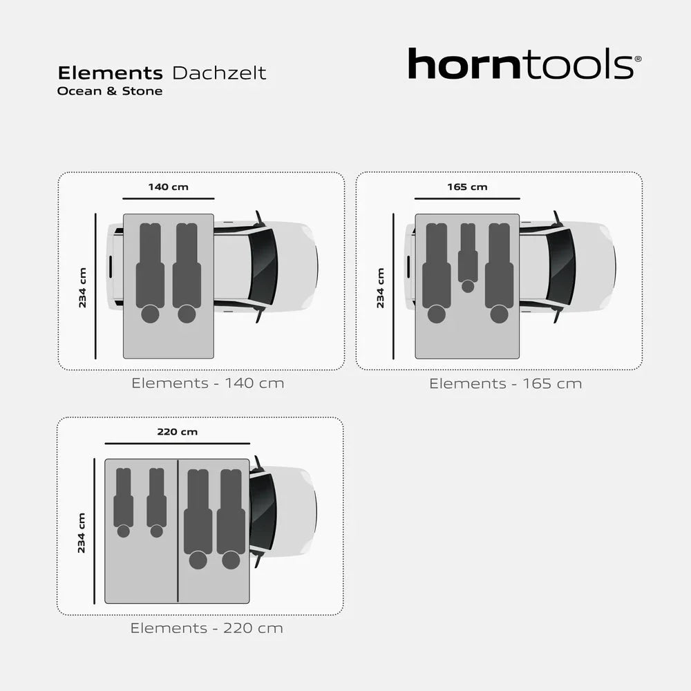 Dachzelt Elements Stone - 140cm mit Vorzelt