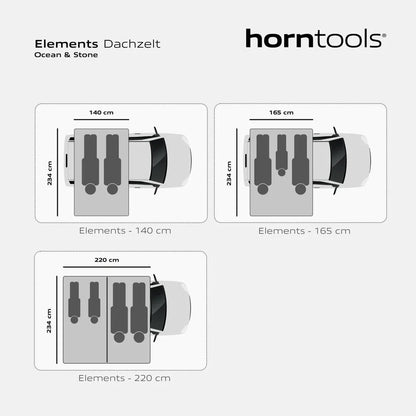 Dachzelt Elements Stone - 140cm mit Vorzelt